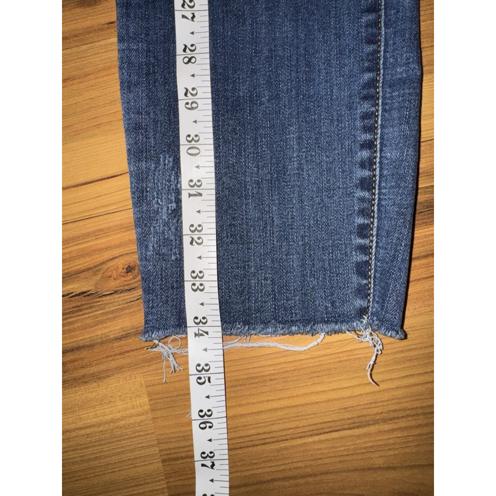 Judy Blue Relaxed Fit Jeans 3/26 Dark Wash Cropped Raw Hem Stretch - Picture 10 of 11